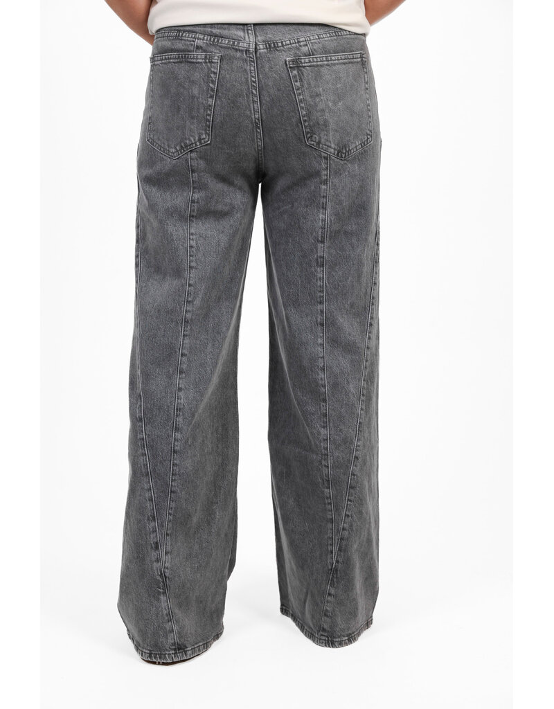 21Jewelz Grijze wide leg jeans met naden
