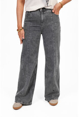 21Jewelz Grijze wide leg jeans met naden