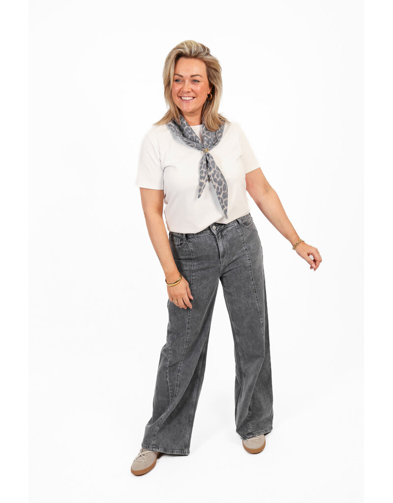 21Jewelz Grijze wide leg jeans met naden