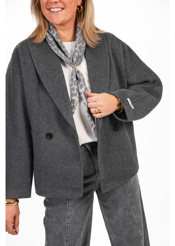 21Jewelz Jasje met kraag en schuine zakken - grijs