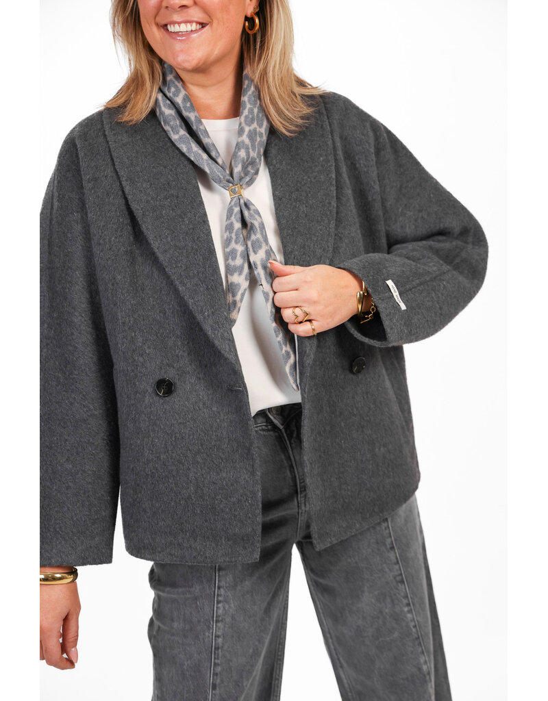 21Jewelz Jasje met kraag en schuine zakken - grijs