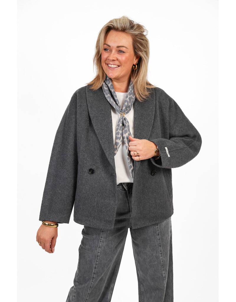 21Jewelz Jasje met kraag en schuine zakken - grijs