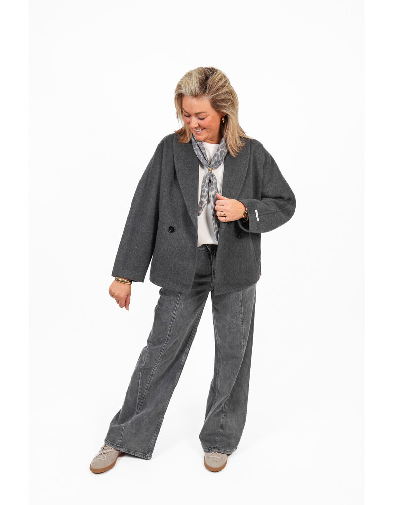 21Jewelz Jasje met kraag en schuine zakken - grijs