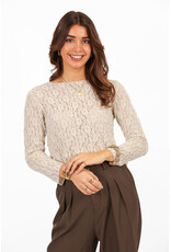 21Jewelz PRE ORDER Kanten top met boothals - ecru