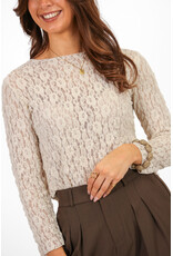 21Jewelz PRE ORDER Kanten top met boothals - ecru