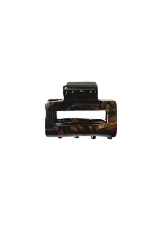 21Jewelz Mini haarklem - donkerbruin marmer