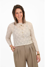 21Jewelz PRE ORDER Kanten top met boothals - ecru