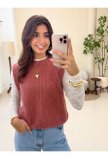 21Jewelz Gebreide mouwloze top - oudroze