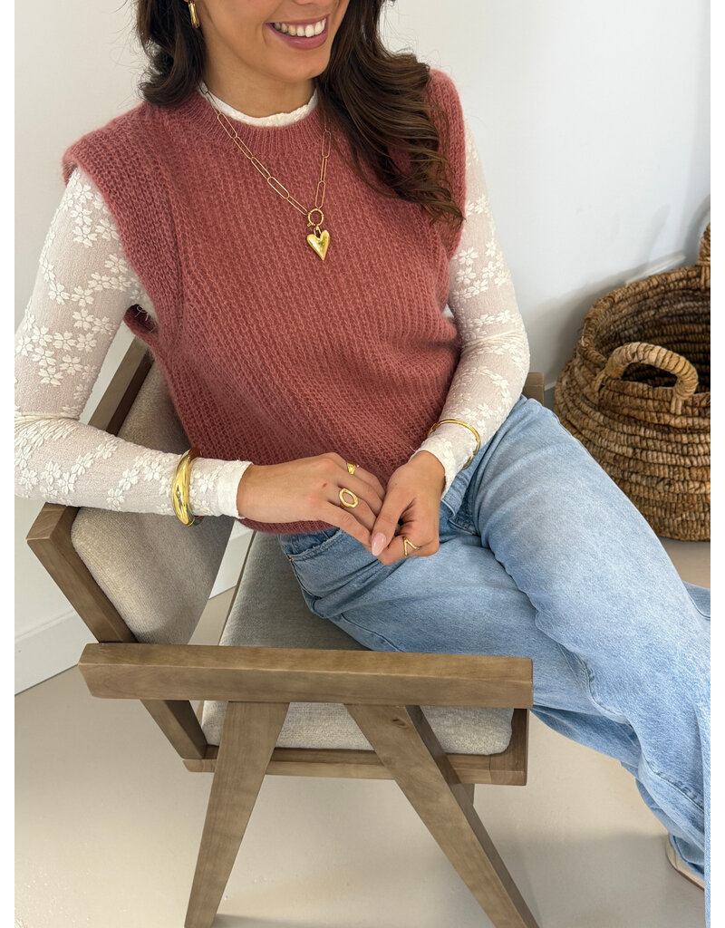 21Jewelz Gebreide mouwloze top - oudroze