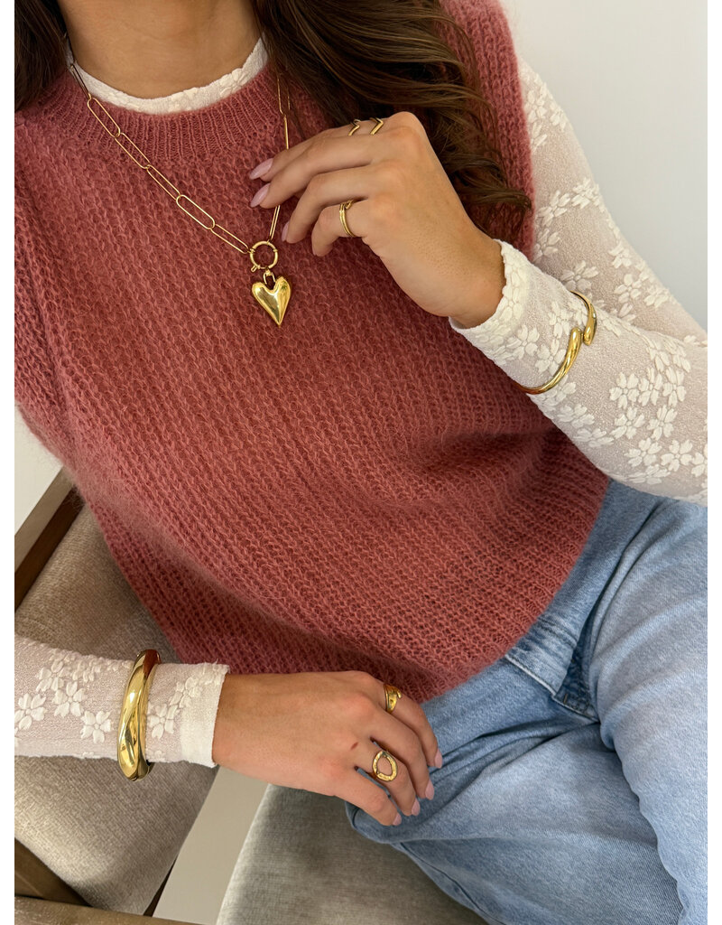 21Jewelz Gebreide mouwloze top - oudroze