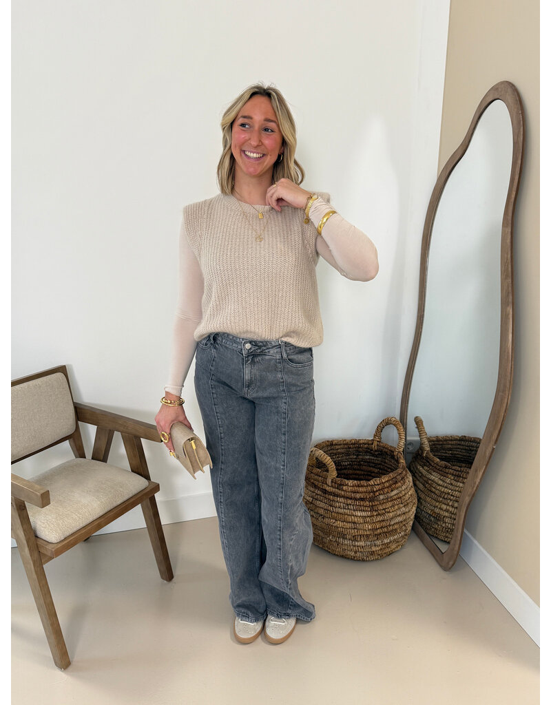 21Jewelz Gebreide mouwloze top - beige