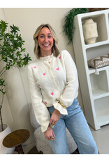 21Jewelz Ecru vestje met roze hartjes & ruffles