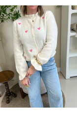 21Jewelz Ecru vestje met roze hartjes & ruffles