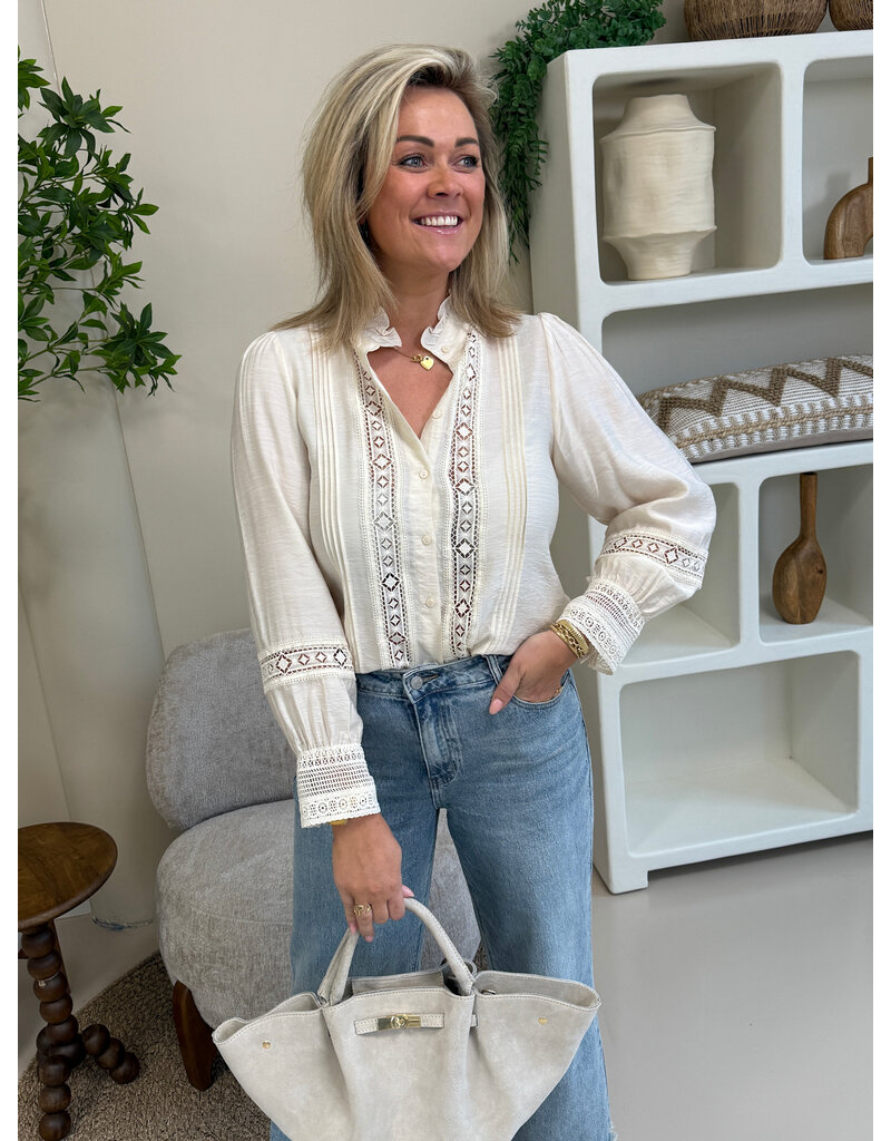 21Jewelz Kanten blouse - ecru