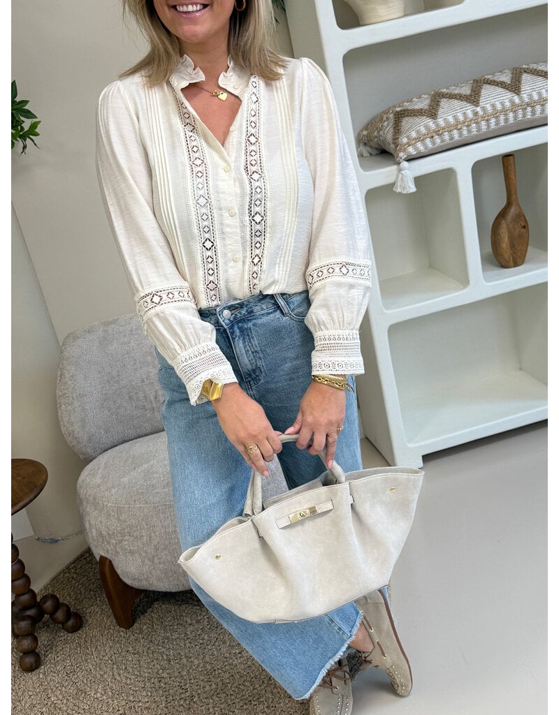 21Jewelz Kanten blouse - ecru