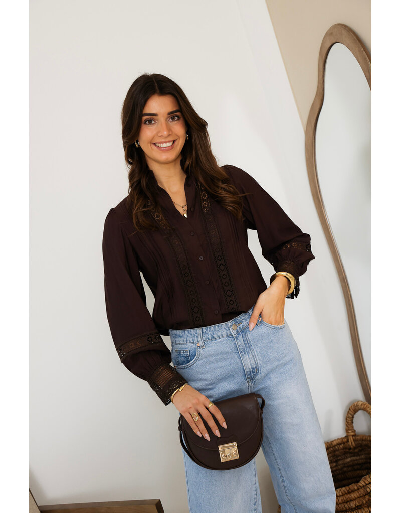 21Jewelz Kanten blouse - bruin