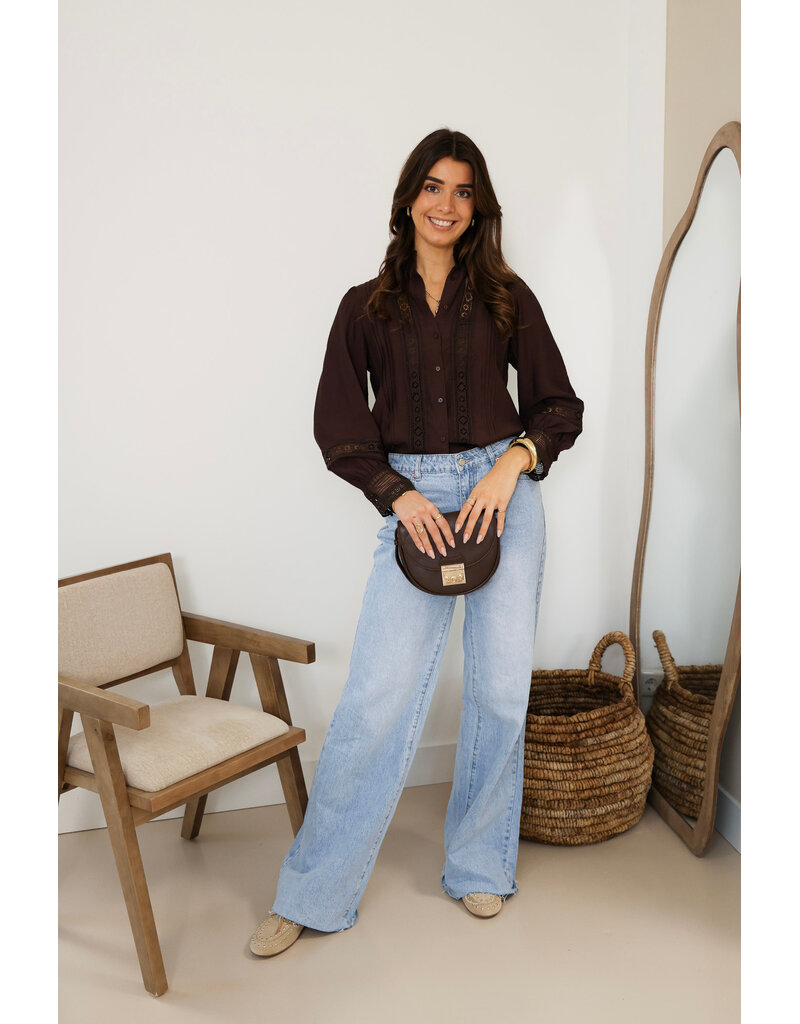 21Jewelz Kanten blouse - bruin