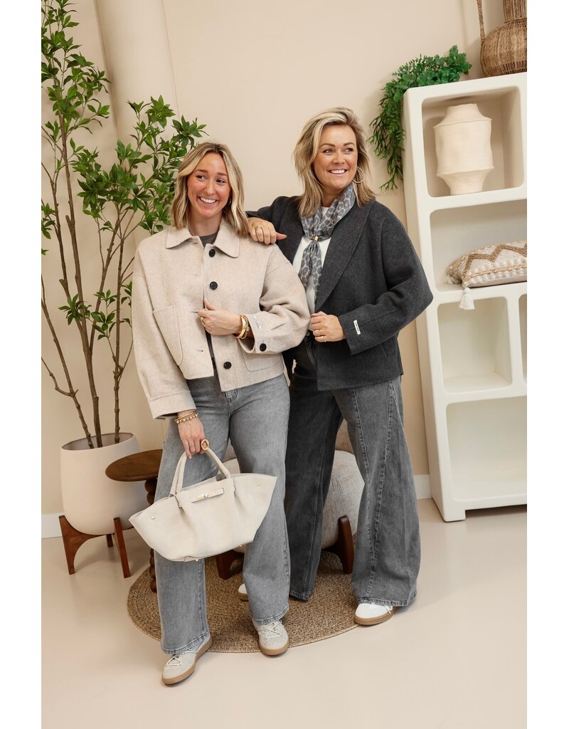 21Jewelz Grijze wide leg jeans met naden