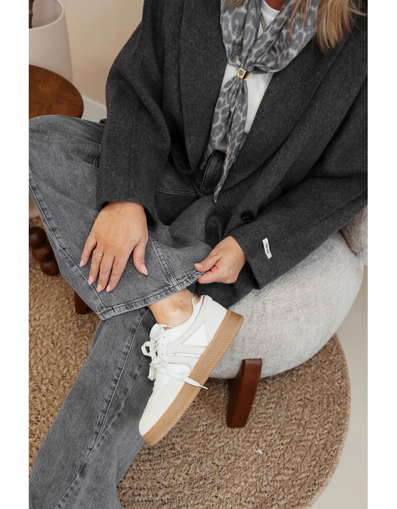 21Jewelz Grijze wide leg jeans met naden