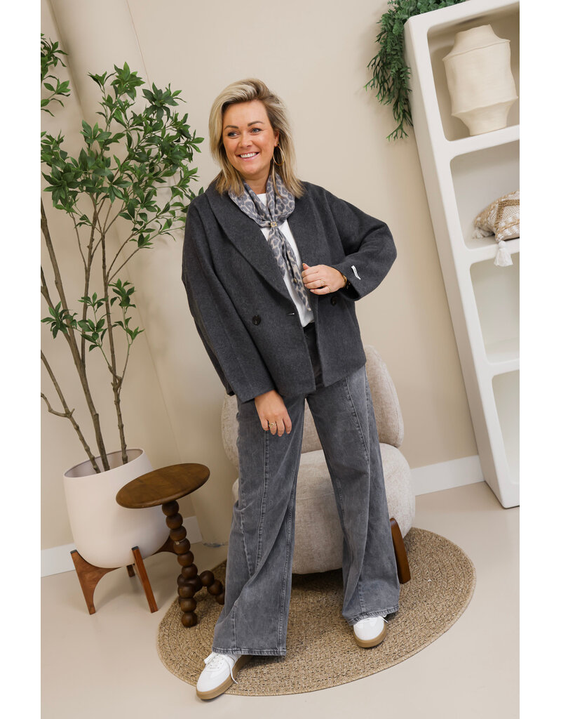 21Jewelz Grijze wide leg jeans met naden