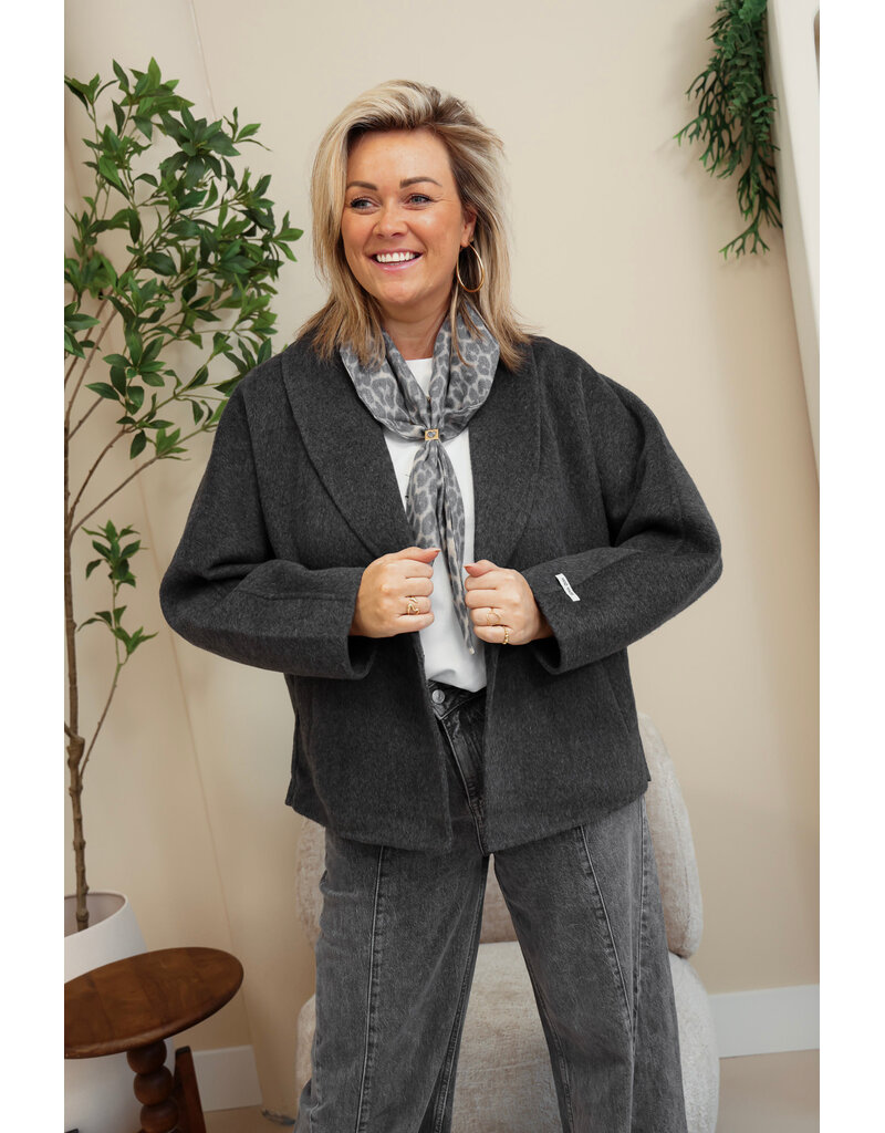 21Jewelz Jasje met kraag en schuine zakken - grijs