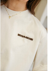 21Jewelz Oversized t-shirt met tekst - ecru