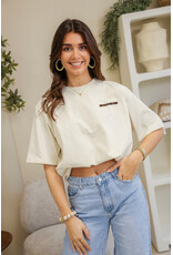 21Jewelz Oversized t-shirt met tekst - ecru