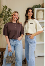 21Jewelz Oversized t-shirt met tekst - ecru