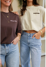21Jewelz Oversized t-shirt met tekst - bruin