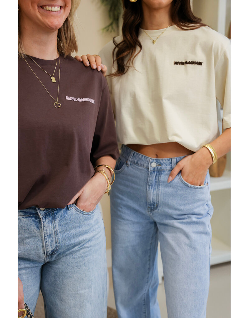 21Jewelz Oversized t-shirt met tekst - bruin