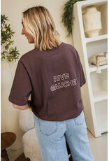 21Jewelz Oversized t-shirt met tekst - bruin