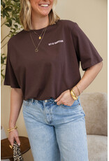 21Jewelz Oversized t-shirt met tekst - bruin