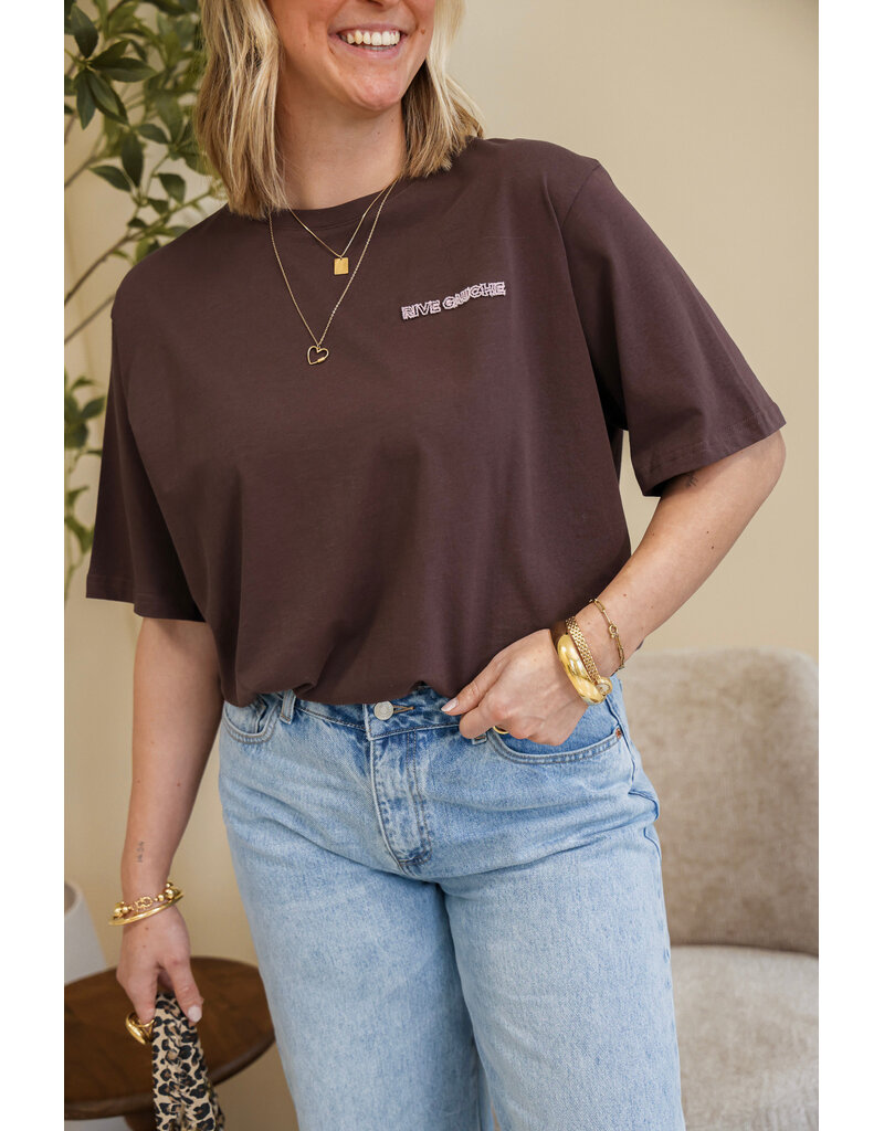21Jewelz Oversized t-shirt met tekst - bruin