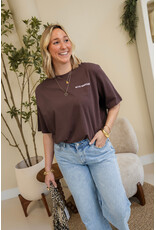 21Jewelz Oversized t-shirt met tekst - bruin