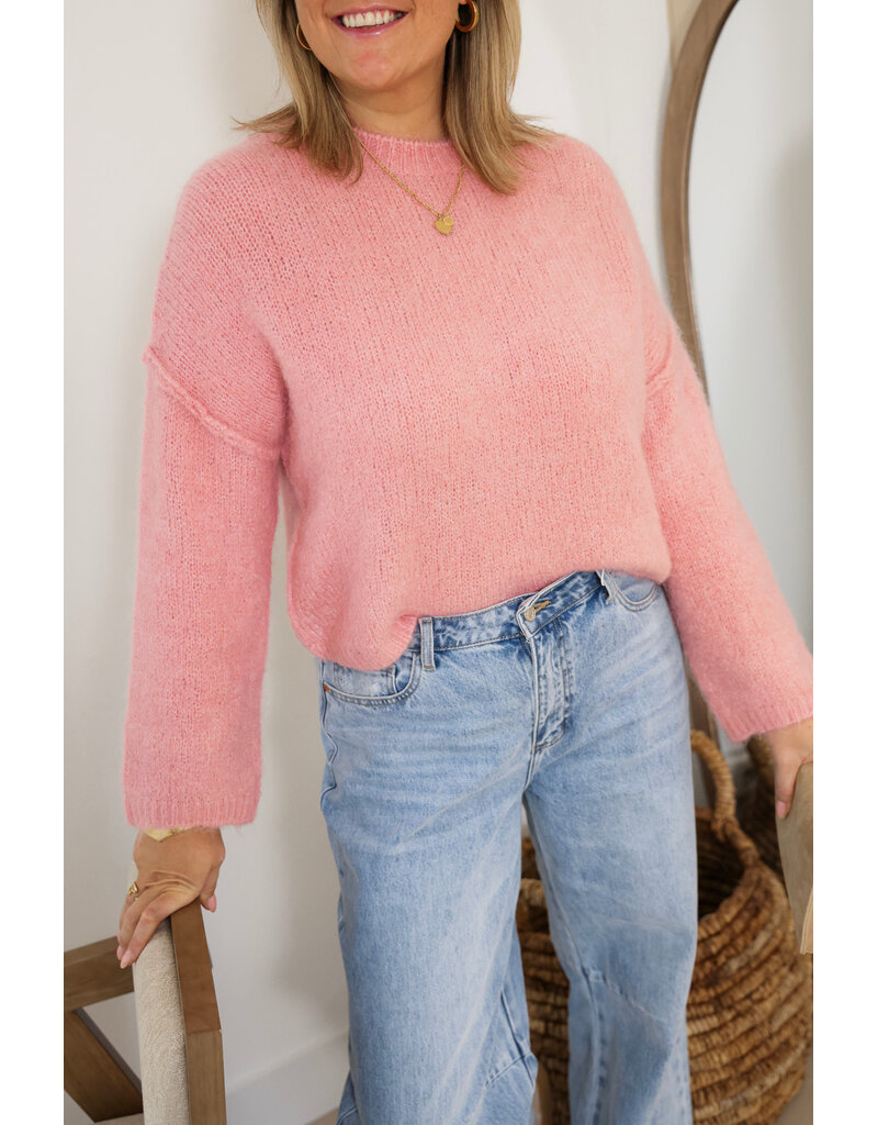 21Jewelz Effen basic wollige trui - roze