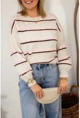 21Jewelz Wollige trui met strepen - ecru