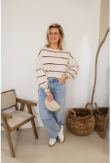 21Jewelz Wollige trui met strepen - ecru