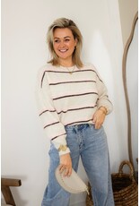 21Jewelz Wollige trui met strepen - ecru