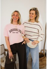 21Jewelz Wollige trui met strepen - ecru