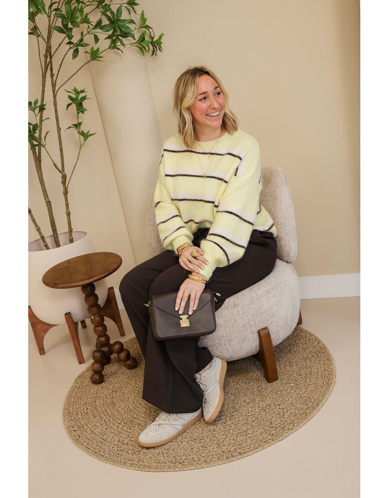 21Jewelz Wollige trui met strepen - lichtgeel