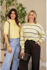 21Jewelz Wollige trui met strepen - lichtgeel