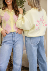 21Jewelz Geruit vestje - geel/roze