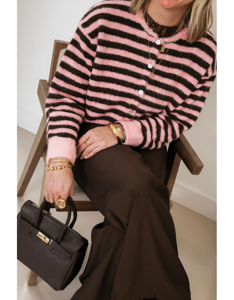 21Jewelz Gestreept vestje - roze/bruin