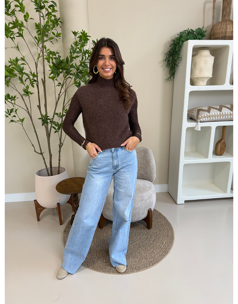 21Jewelz Wollige spencer met hoge hals - bruin