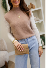 21Jewelz Wollige spencer met hoge hals - donker beige