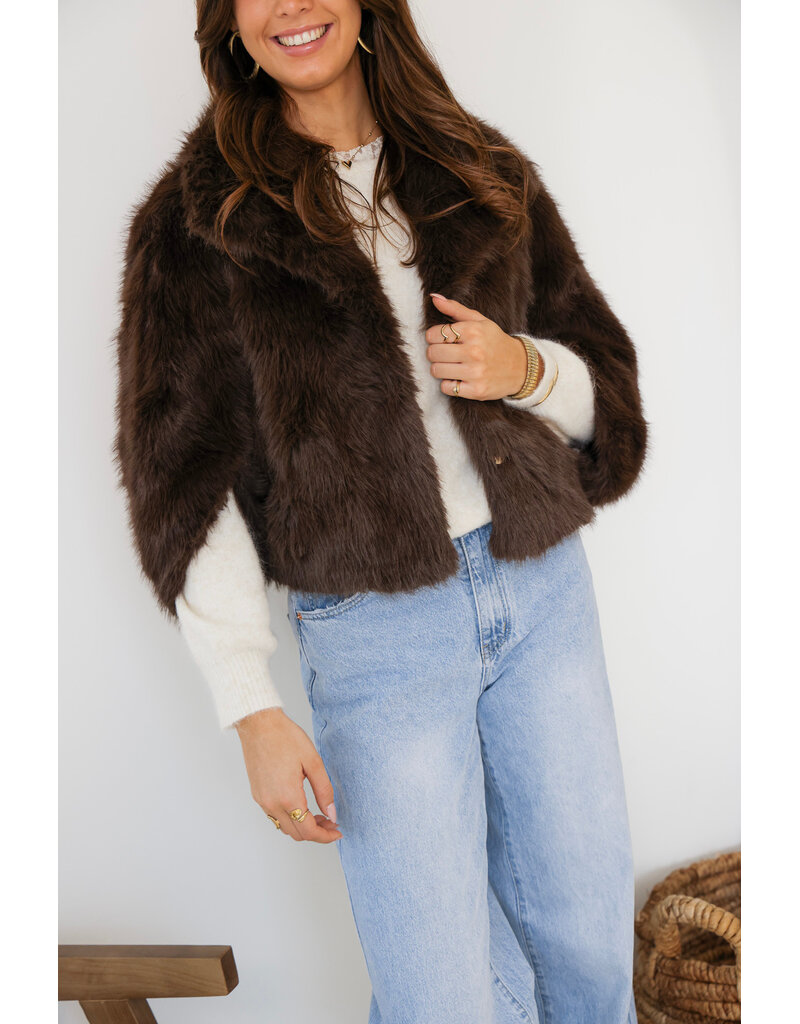 21Jewelz Fluffy cape - bruin