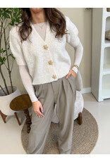 21Jewelz Cashmere top met ronde hals - ecru