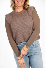 21Jewelz Gebreide mouwloze top - taupe