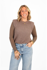21Jewelz Gebreide mouwloze top - taupe