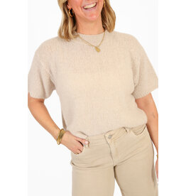 21Jewelz Wollige trui met korte mouw - beige